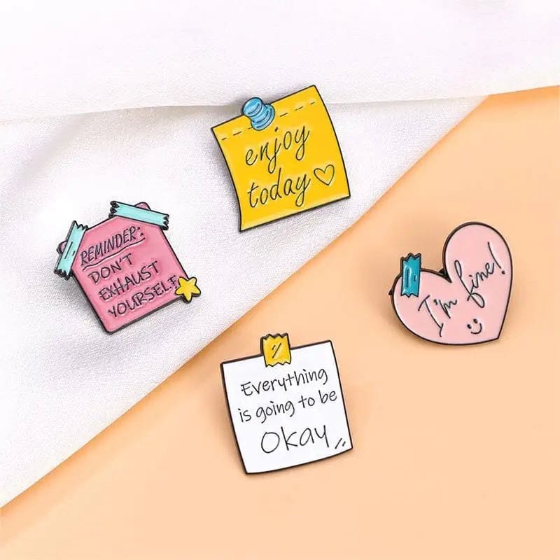 Sticky Note Wall Pin Sticky Notes 'I'm Fine' Enamel Pin - Distinct Pins