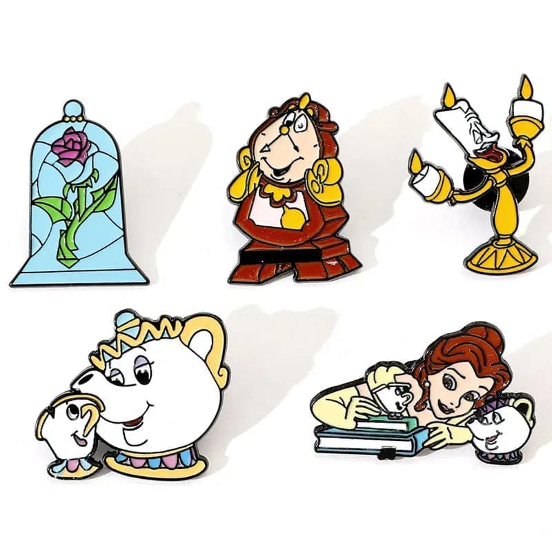 Beauty and the Beast ‘Set of 6 Cute Pals’ Enamel Pin – Distinct Pins